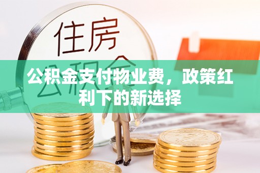瑞穗公积金支付物业费，政策红利下的新选择