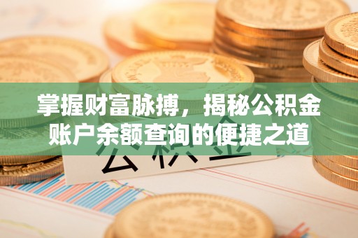 瑞穗掌握财富脉搏，揭秘公积金账户余额查询的便捷之道