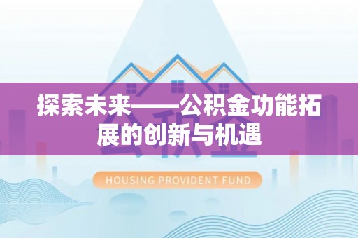 瑞穗探索未来——公积金功能拓展的创新与机遇