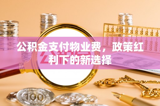瑞穗公积金支付物业费，政策红利下的新选择
