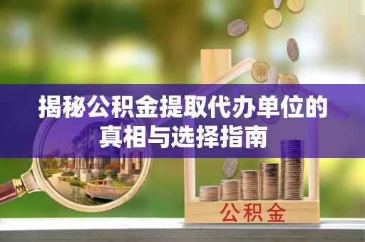 瑞穗揭秘公积金提取代办单位的真相与选择指南