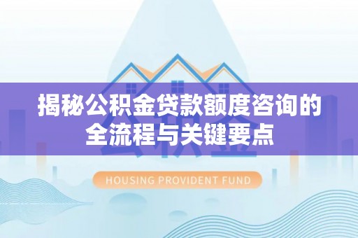 瑞穗揭秘公积金贷款额度咨询的全流程与关键要点
