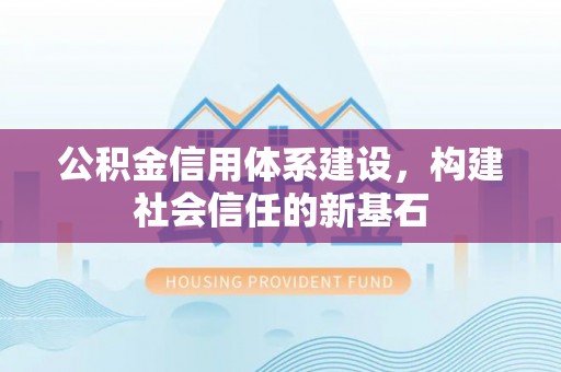 瑞穗公积金信用体系建设，构建社会信任的新基石