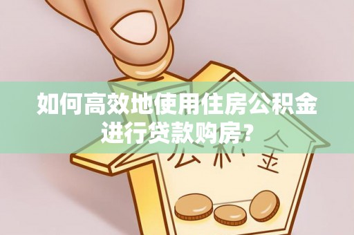 瑞穗如何高效地使用住房公积金进行贷款购房？