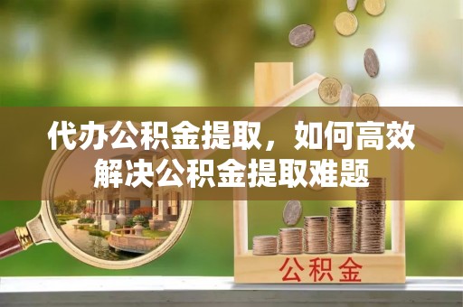 瑞穗代办公积金提取，如何高效解决公积金提取难题